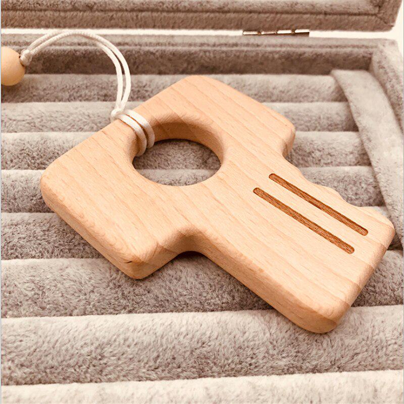 Buy Teether Wooden Toy Baby Teething Kid Wood Keychain Rattle AA at affordable prices — free