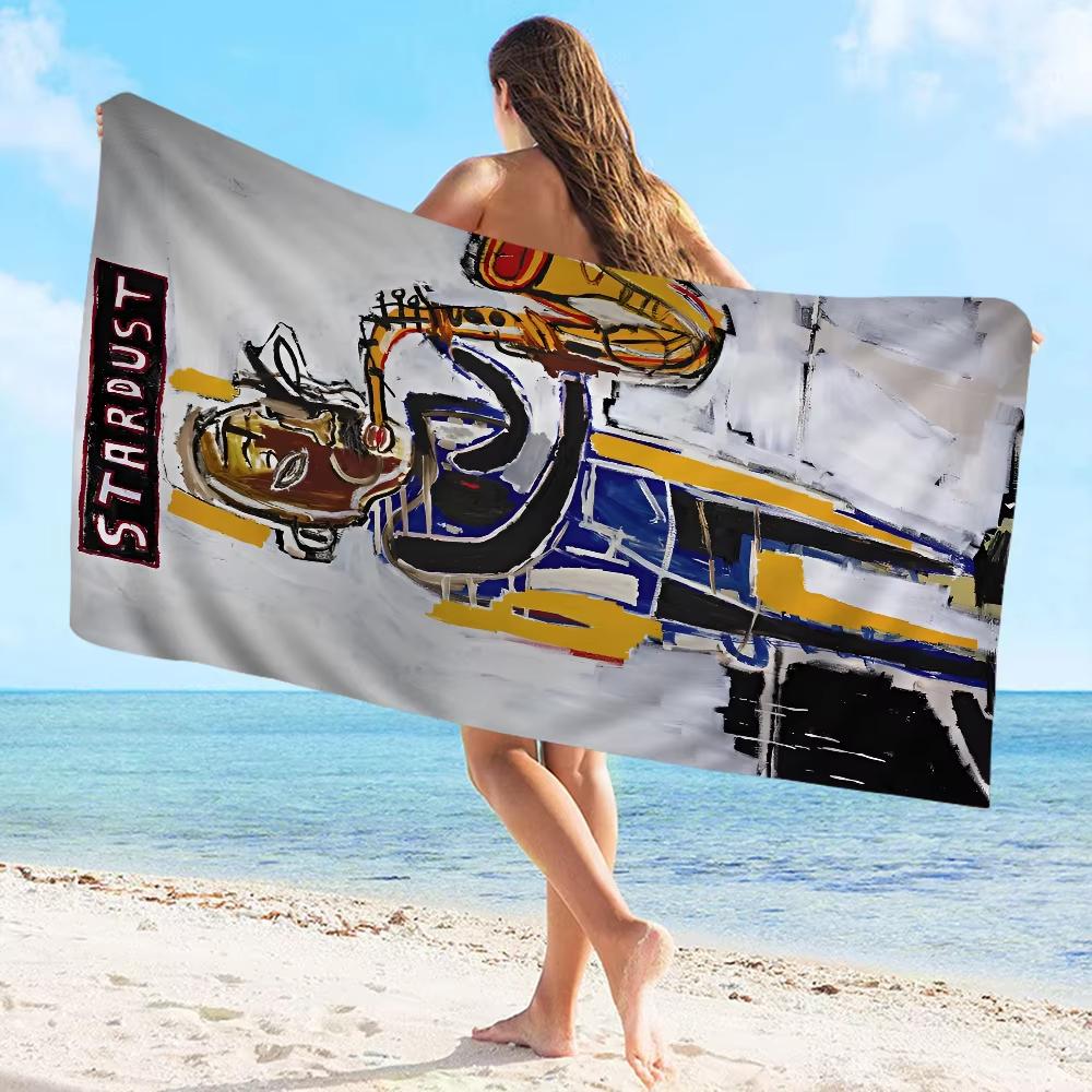 

Jean Michel Basquiat Art Graffiti Big Microfiber Beach Towels Quick Dry Sand Beach Towels Pool Towel for Travel Swim Pool Yoga W30*H60(CM)