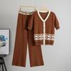 Women's Summer Knit Top & High-Waist Pants Set