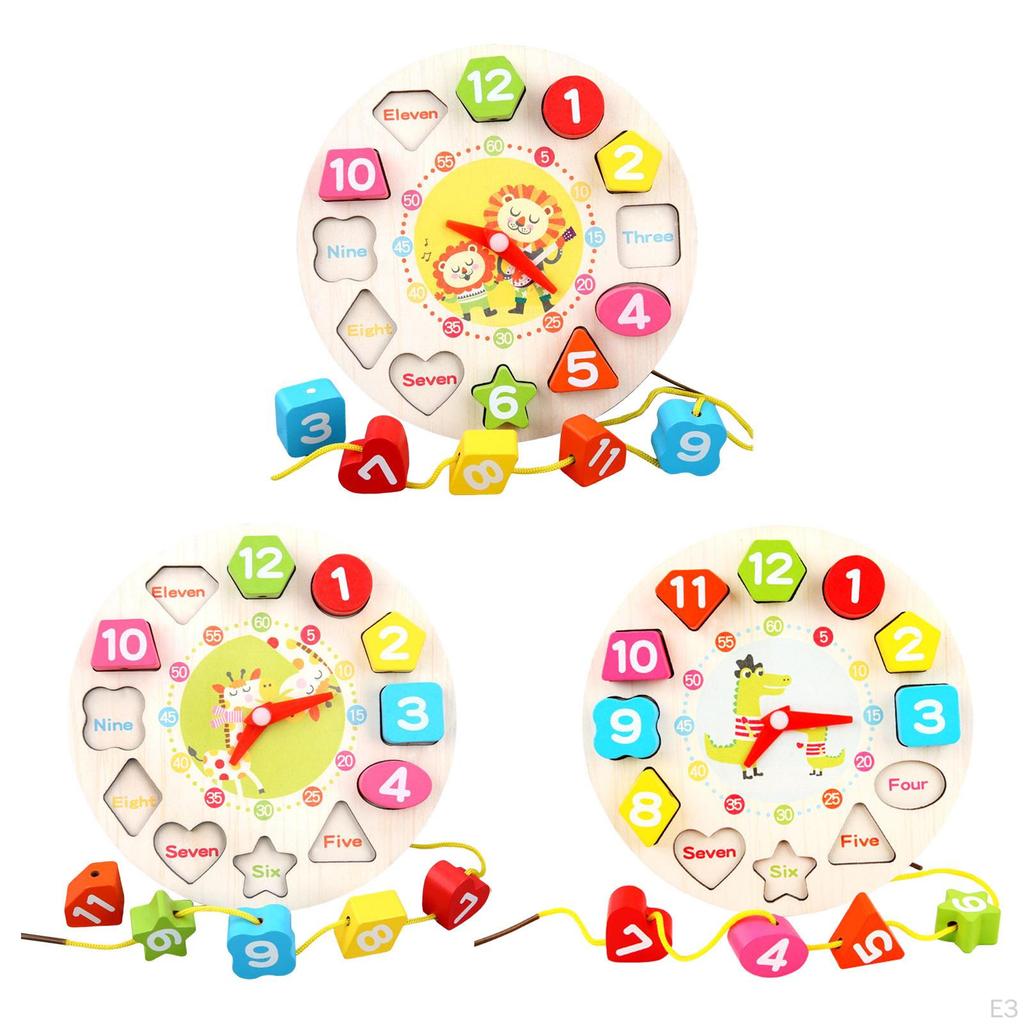 Puzzle Clock Shape Color for