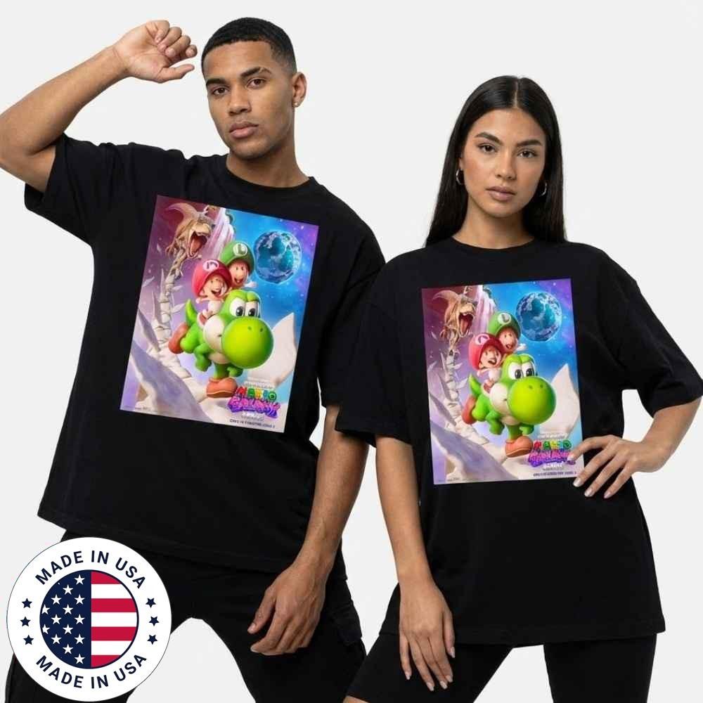 Super Mario Galaxy Baby Mario Luigi New Poster Merchandise Graphic Tee Unisex T-Shirt XL