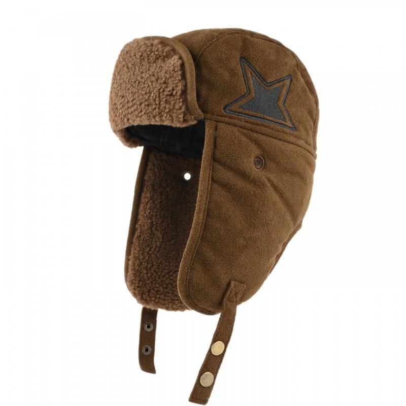 Unisex Vintage Suede-Feel Hat With Ear Protection Warm Winter Cap Cycling Outdoor Use