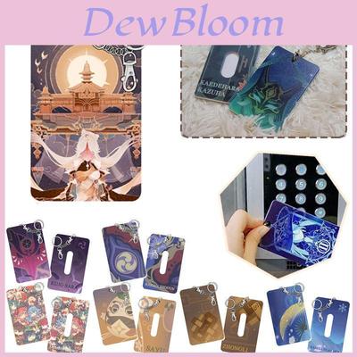 Genshin Impact Card Holder Keychain Pendant With Vibrant Klee Mona Hutao Xiao Ganyu Sayu Ning Design