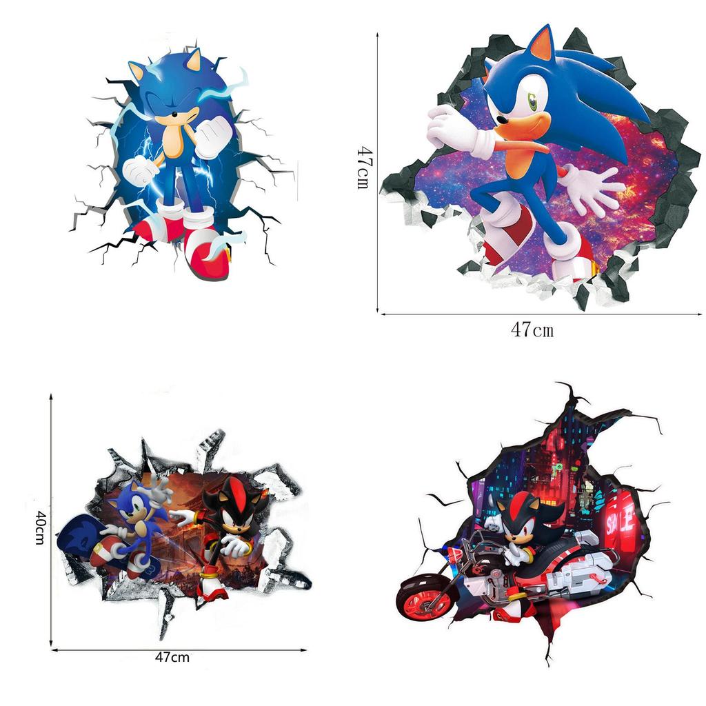 Sonic The Hedgehog Wall Sticker Cartoon Decor For Kids Bedroom Wall Art