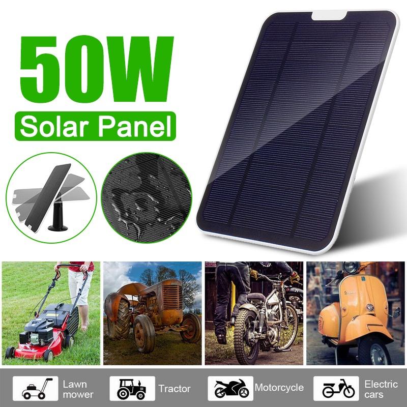 50W Outdoor Solar Power Charger With 3m/10Ft 5V USB Charging Cable Micro Waterproof Solar Panel for Security Camera