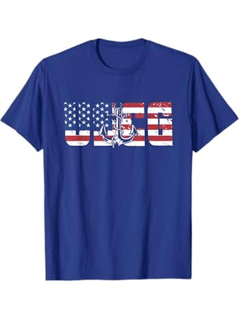 American Flag US Coast Guard TShirt 100 Cotton ONeck Short Sleeve Summer Casual Unisexs Tshirt Streetwear