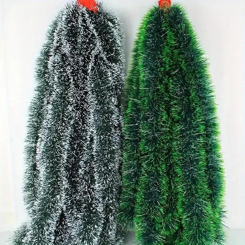 Christmas Tinsel Garlands Decoration Bar Tops Ribbon Garland with Bowknot Xmas Tree Ornaments Party Home Decor Pendant Prop