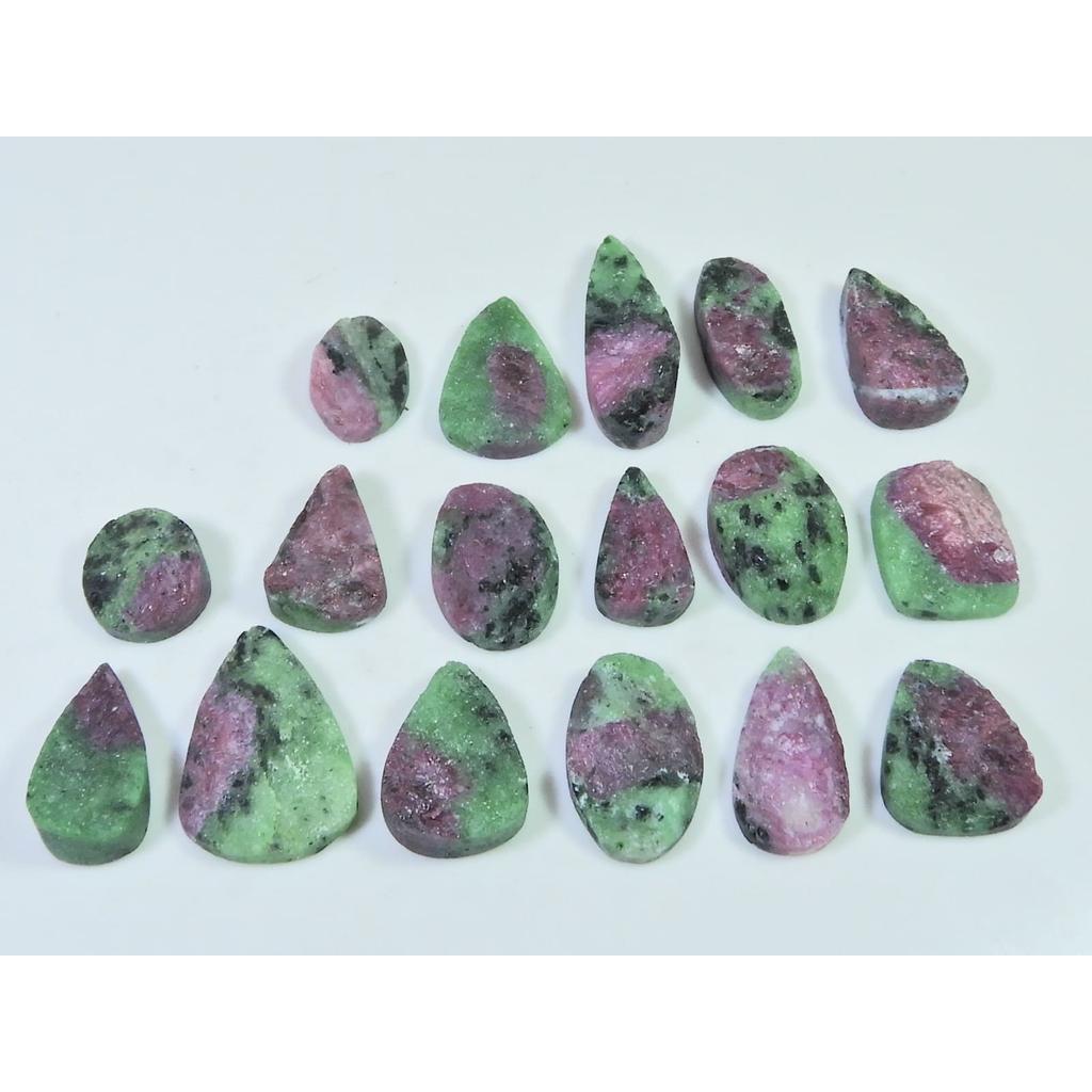 17Pcs Natural Ruby Zoisite Druzy Mix Cabochon Loose Gemstone Lot 200 Cts. C-2353