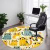 1 szt. Okrągły dywanik biurowy z motywem kota, Mata wewnętrzna odpowiednia do biura, Pod krzesła biurowe, Sypialnia, Salon, Wystrój domu, Dekoracja pokoju