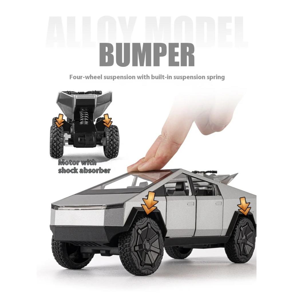 1/24 Tesla Cybertruck SUV Off Road Alloy Diecast Metal Model Boutique Decorations Trendy Toys Ornaments Holiday Gift for Boyfriend Boy