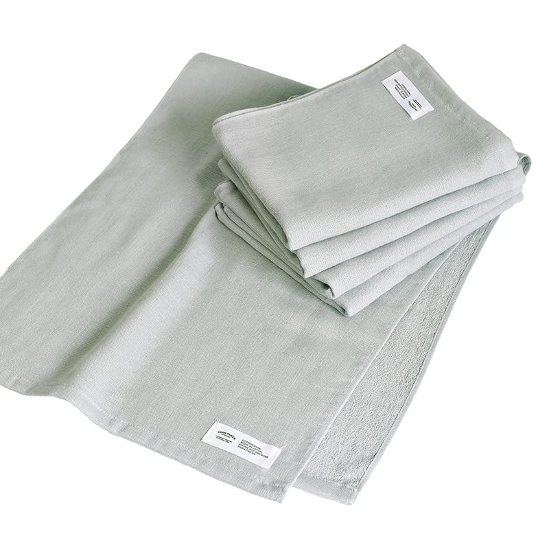 

Transparan Gauze Face Senshu Cotton Japanese-Made Towels, 5-Piece Set, Towels, Quick-Drying, Absorbent, Thin, 100% (Light Gray)