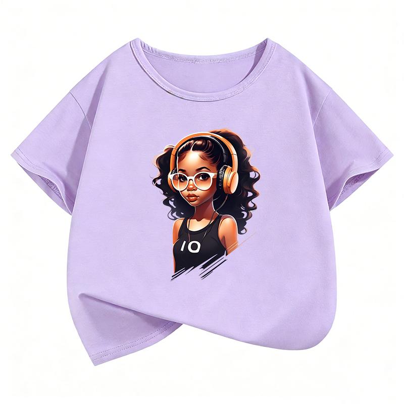 Trendy 2026 Hip Hop Girl TShirt Printed T Shirt Girls Summer Clothes Short Sleeve Tops TShirts Cute Girls Clothing