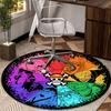 Classic Pirates Skull Crossbones round carpet Chair cushion Round Entryway Rug, Soft Round Rugs for Living Room, Bedroom, Circle Carpet decor gifts