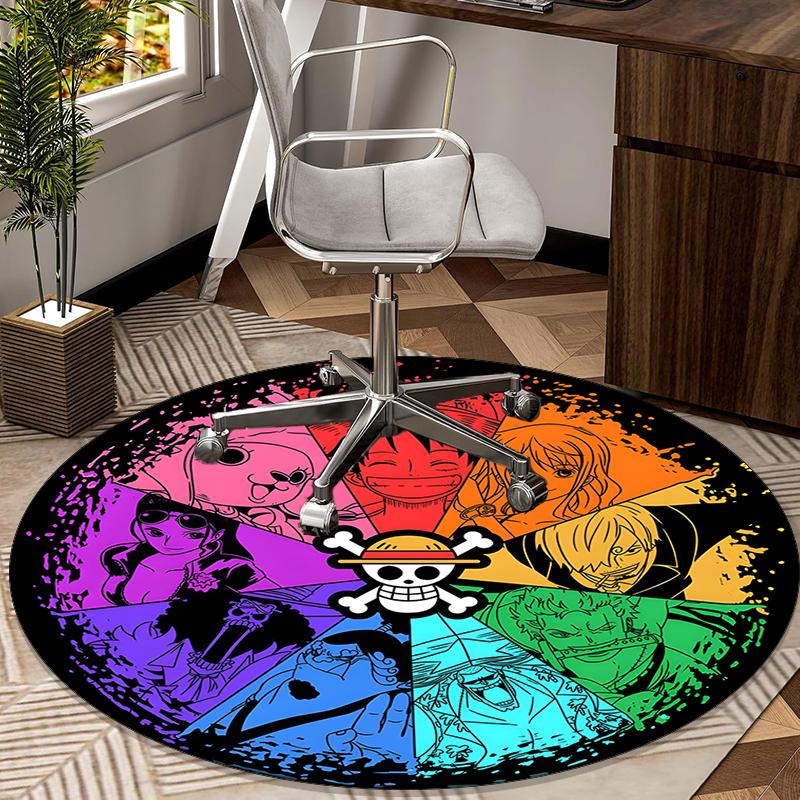 Classic Pirates Skull Crossbones round carpet Chair cushion Round Entryway Rug, Soft Round Rugs for Living Room, Bedroom, Circle Carpet decor gifts