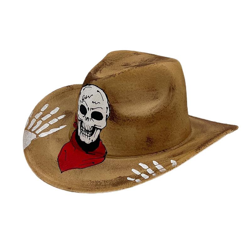 Halloween Hat Party Hand-painted Colorful Dance Performance Halloween Proms Christmas Cowboy Hats