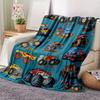 Cartoon Truck Flannel Blanket Bigfoot Car Digital Printed Blanket