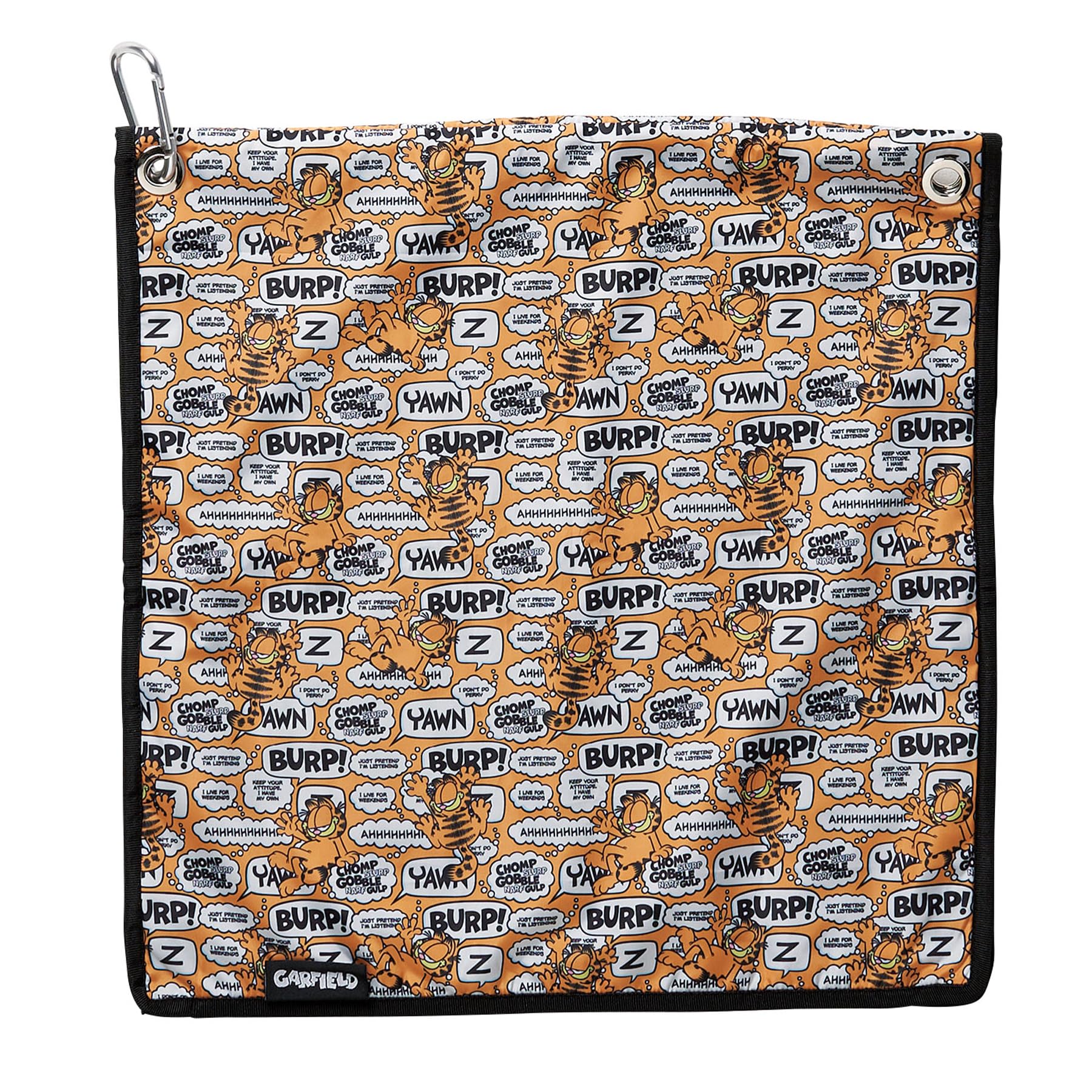 

Marushin Garfield Dialogue Microfiber Golf Towel with Character 3995001200 (Large) Carabiner, Absorbent, Design,