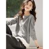 Mohanyimei Relaxed Crewneck Sweatshirt with Ruffled Hem