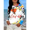 Fashionable Comfortable Breathable Women's T-shirt Colorful Creative Pattern Casual Sports Versatile Round Neck Long Sleeved T-shirt