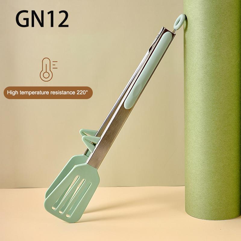 

Щипцы для еды из нержавеющей стали, кухонные щипцы, силиконовый нескользящий зажим для приготовления пищи, зажим для барбекю, салата, гриля, кухонных принадлежностей 12 зелёный