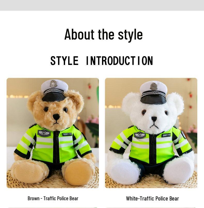 Firefighter Police Teddy Bear Plush Toy - Little Bear Cushion Wedding Gift