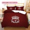 Set Copripiumino Trapuntato con Fantasia Liverpool Football Club Decorazione per la Casa Regalo (1 * copripiumino + 2 * federe senza imbottitura)
