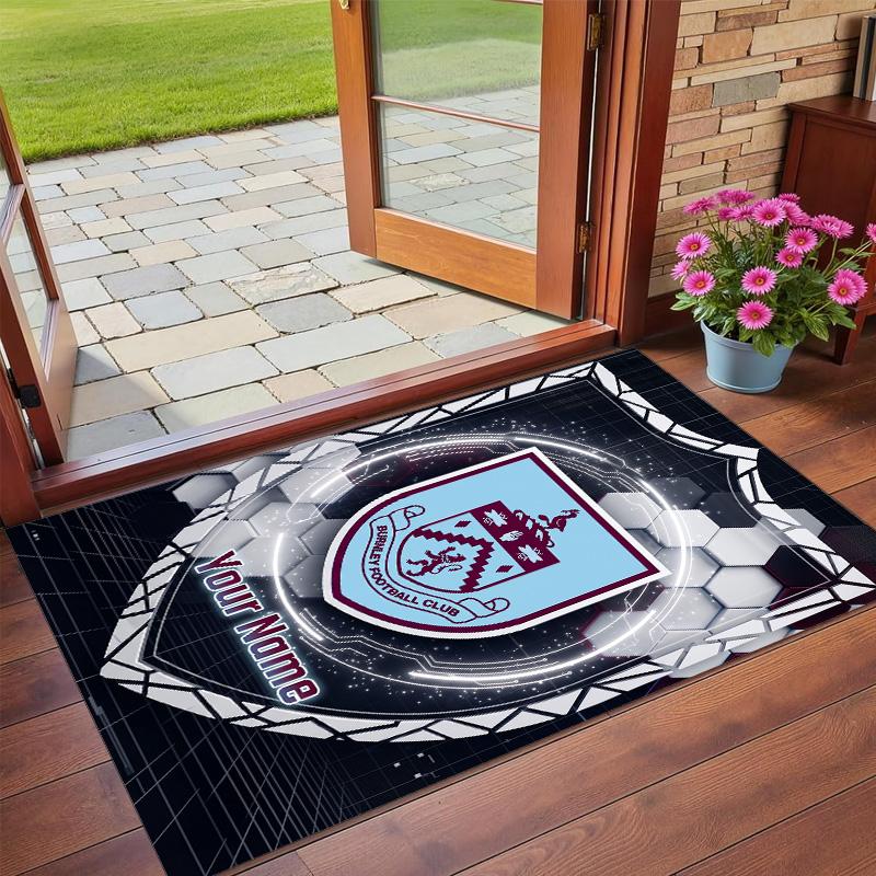 Crystal Velvet Rug Custom Name Text, Soft Non Slip Floor Mat Home DecorBurnley Football