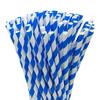 25-Pack Striped Biodegradable Paper Straws for Milk Tea and Beverages