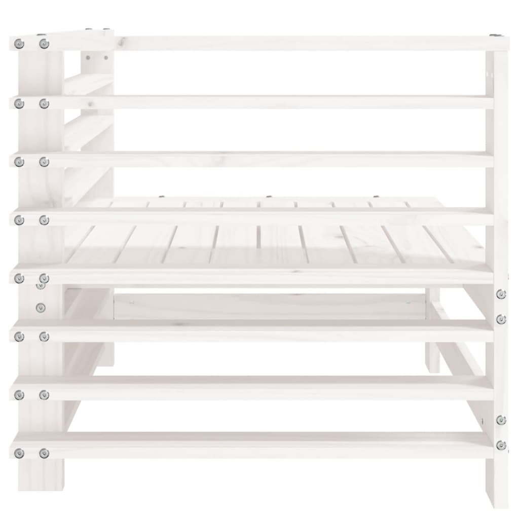 Garden Corner Sofa White Solid Pine Wood