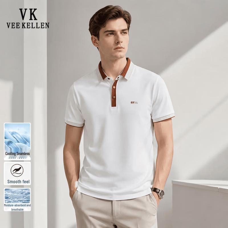 VEE KELLEN Men s Wrinkle-Resistant Cooling Short Sleeve Polo Shirt M (90-110 lbs)