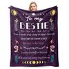 1pc Bestie Birthday Gifts for Women-Best Friend Blanket On Christmas Day MotherS Day Birthday Thanksgiving Day-Friendship Flannel