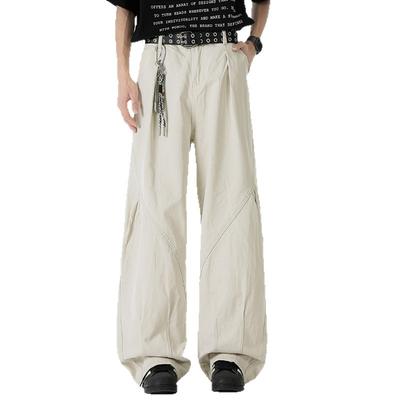 Herren- und Damen-Latzhose aus lockerem, geradem Denim mit weitem Bein