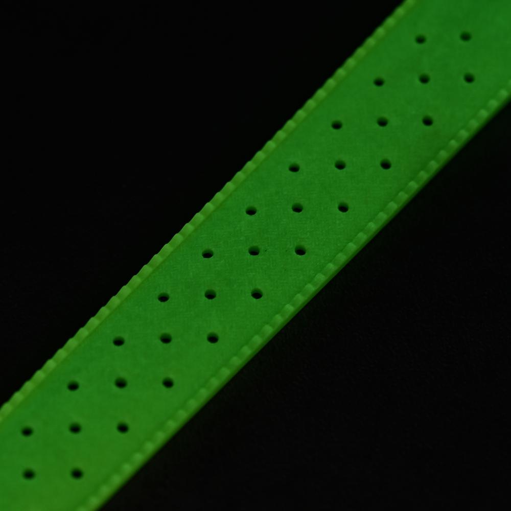 20mm Quick Release FKM Rubber Watch Strap Glow Tropical Design Flat End Universal Fit Durable