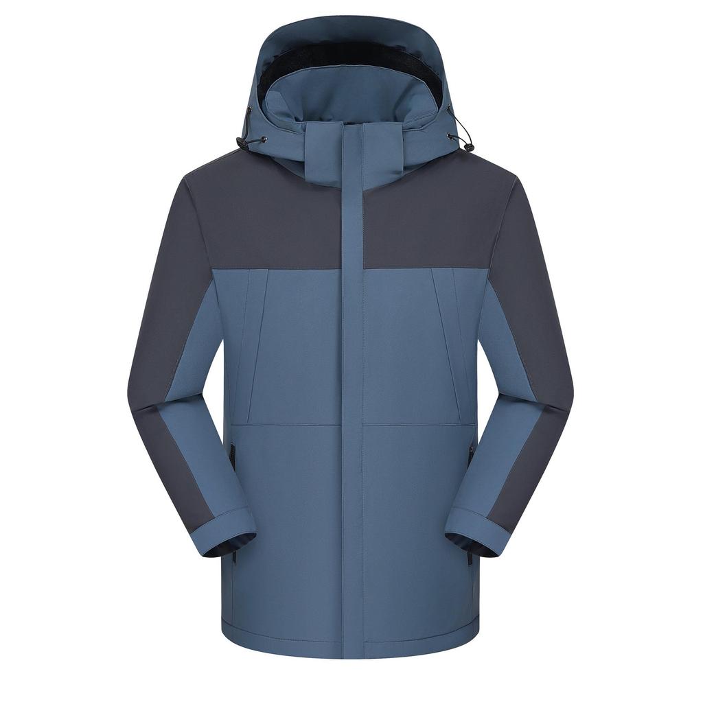 Personalized Windproof 3-in-1 Jacket: Solid Color, Custom Logo, Unisex Design, Thick Workwear