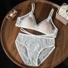Sexy Lace French Thin Women's Triangular Chest Underwear Chest No Bra Steel Rim Set Bras Pure Desire