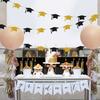 Black Gold Graduation Bachelor Hat Banner Paper Cap Garlands For School Celebrations 2023 Graduation Party Hanging Decorations