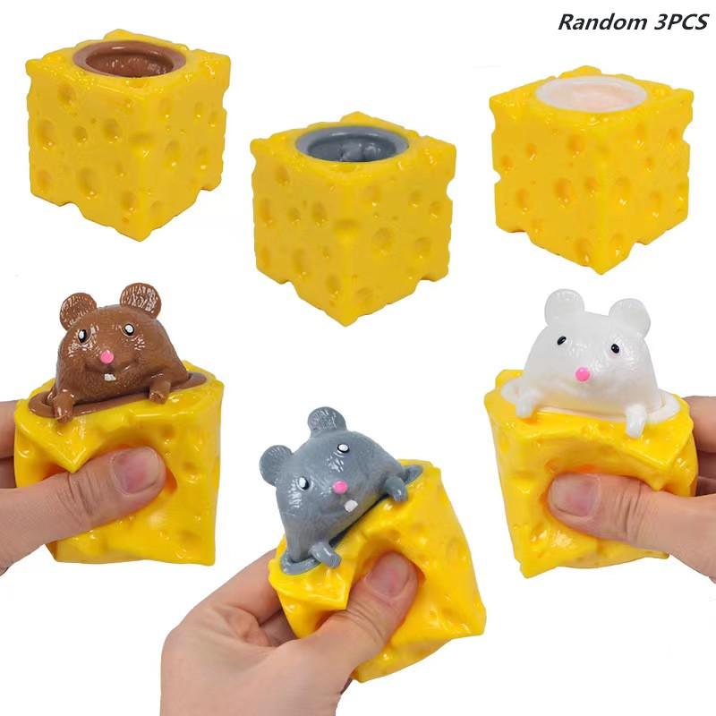 Muis Squishy Speelgoed Kaas Stressbal Squishy Rat Knijpen Kaas Fidgets Squishy Muizen Speelgoed Stress Nieuwigheid Speelgoed voor ADHD ADD OCD