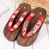 Fashion Japanese Traditional Geta Flat Bottom Unisex Wooden Paulownia Clog Man Woman Ninja Cosplay Shoes Flip Flop Summer Sandals 2025