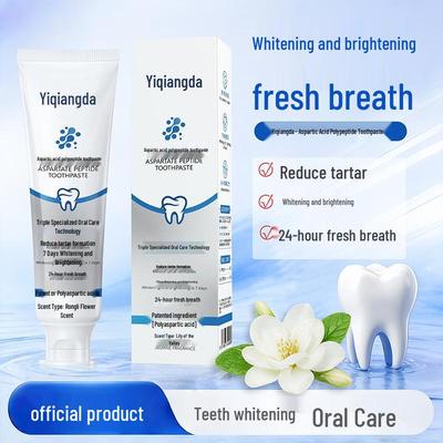 Whitening Toothpaste with Aspartic Acid Polypeptides for Stain and Plaque Removal, Anti-Calculus, and Fresh Breath