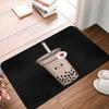 Kawaii Bubble Tea Love Boba Tea Non-slip Doormat Floor Mat Oil Proof Carpet Rug for Kitchen Entrance Home Bedroom Footpad Mats