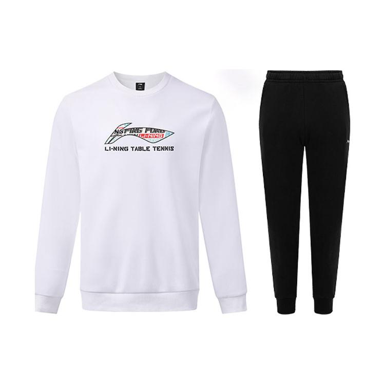 Li Ning Sweatshirt Set Unisex White+Black AWDT281-1+AKLTC43-1 XL