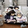 1pc Bungo Stray Dogs Blanket with Custom Name, Gift, for Men and Women, Soft Blanket, Good for Sofa Bed Couch Travel, Lightweight Flannel Blanket