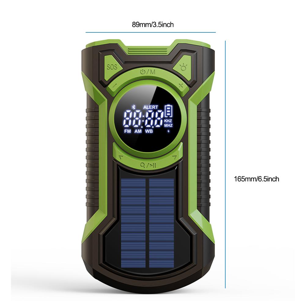 

Аварийное погодное радио Портативное солнечное радио Радио с ручным заводом Радио на батарейках AM FM NOAA SOS Сигнал тревоги Радио для выживания на открытом воздухе зелёный
