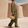 Women Sleeveless V Neck Loose Fit Pullover Top High Waist Wide Leg Pants Set Casual Two Piece Outfit