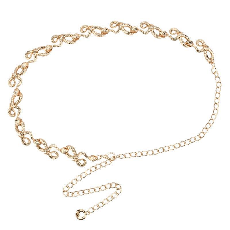 European and American Zodiac Snake Accessories Waist Chain Women Versatile Skirt Suit Ins Trendy Metal Waist Chain Women