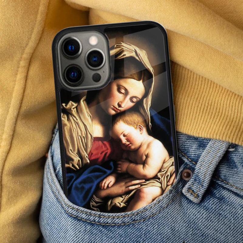 Virgin Maria Soft Phone Case for iPhone 17 Air 16e Pro max 15 Pro 13 14 Plus 11 12 MagSafe Magnetic Coque