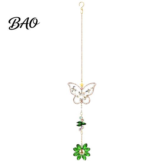 Glittering Window Hanging Butterfly Faux Crystals Suncatcher with Hook, Sun Catcher for Windows, Sparkling Wind Garden Suncatchers Chimes Chain, Prism