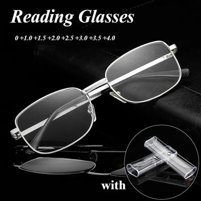 Metal Frame Reading Glasses for Men Women +1.0 +1.5 +2.0 +2.5 +3.0 +3.5 +4.0  Presbyopic Eyewear Bring Glasses Case