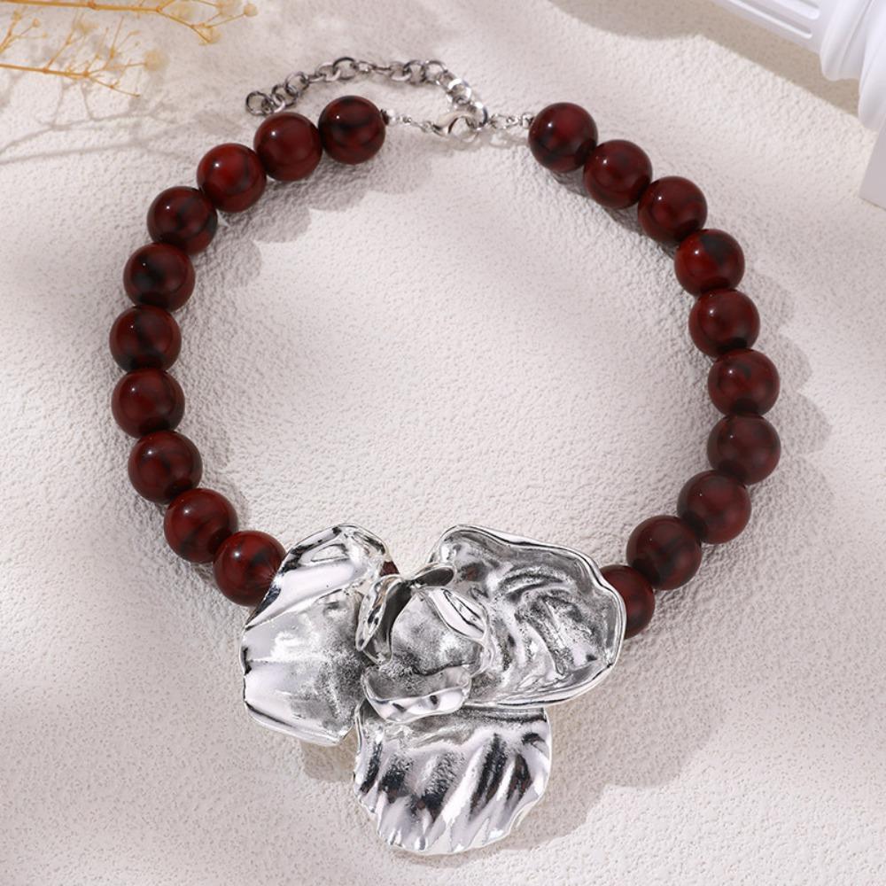 Vintage Flower Beaded Pendant Baroque Fashion Jewelry Sets Tassels Necklaces Earrings  Women