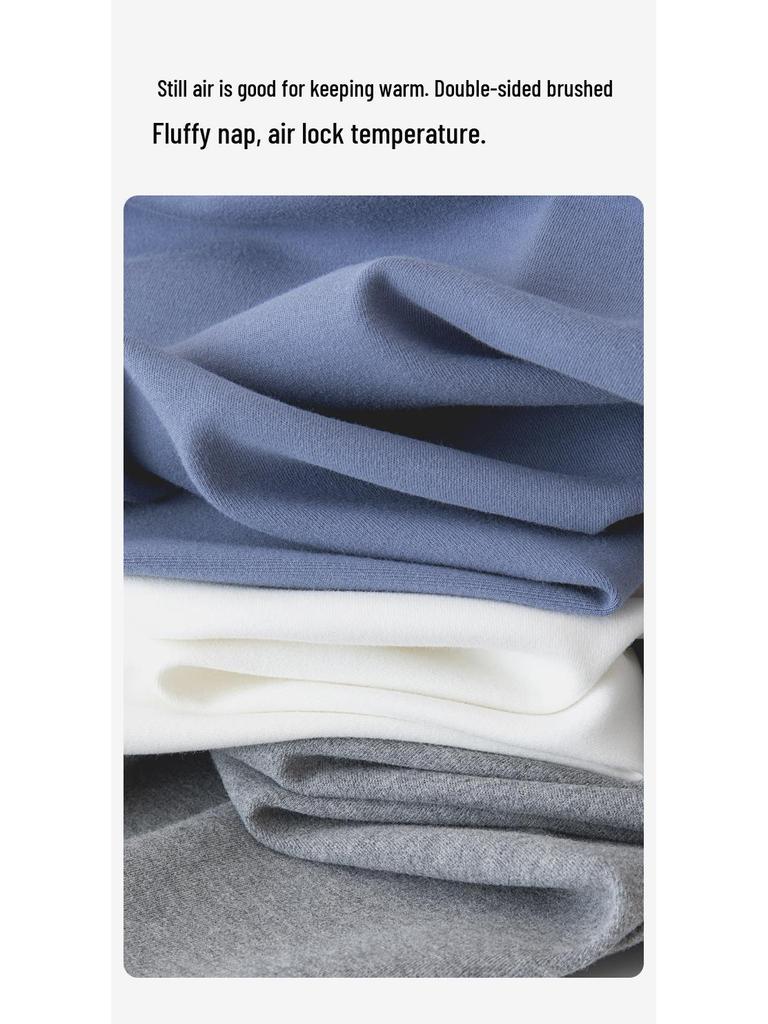 Men's Extra Thick 280g Pure Cotton Antibacterial Brushed Underwear Set for Autumn/Winter